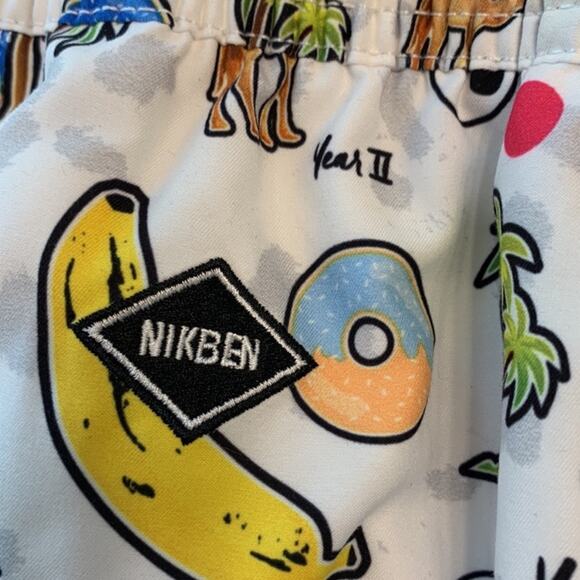 NIKBEN White Graphic Men’s Swim Shorts NWT XXL (runs small) - Picture 8 of 9